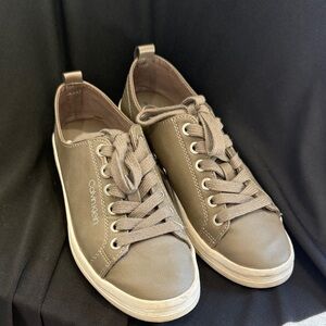 Calvin Klein Women's Brown Sneakers, faux leather